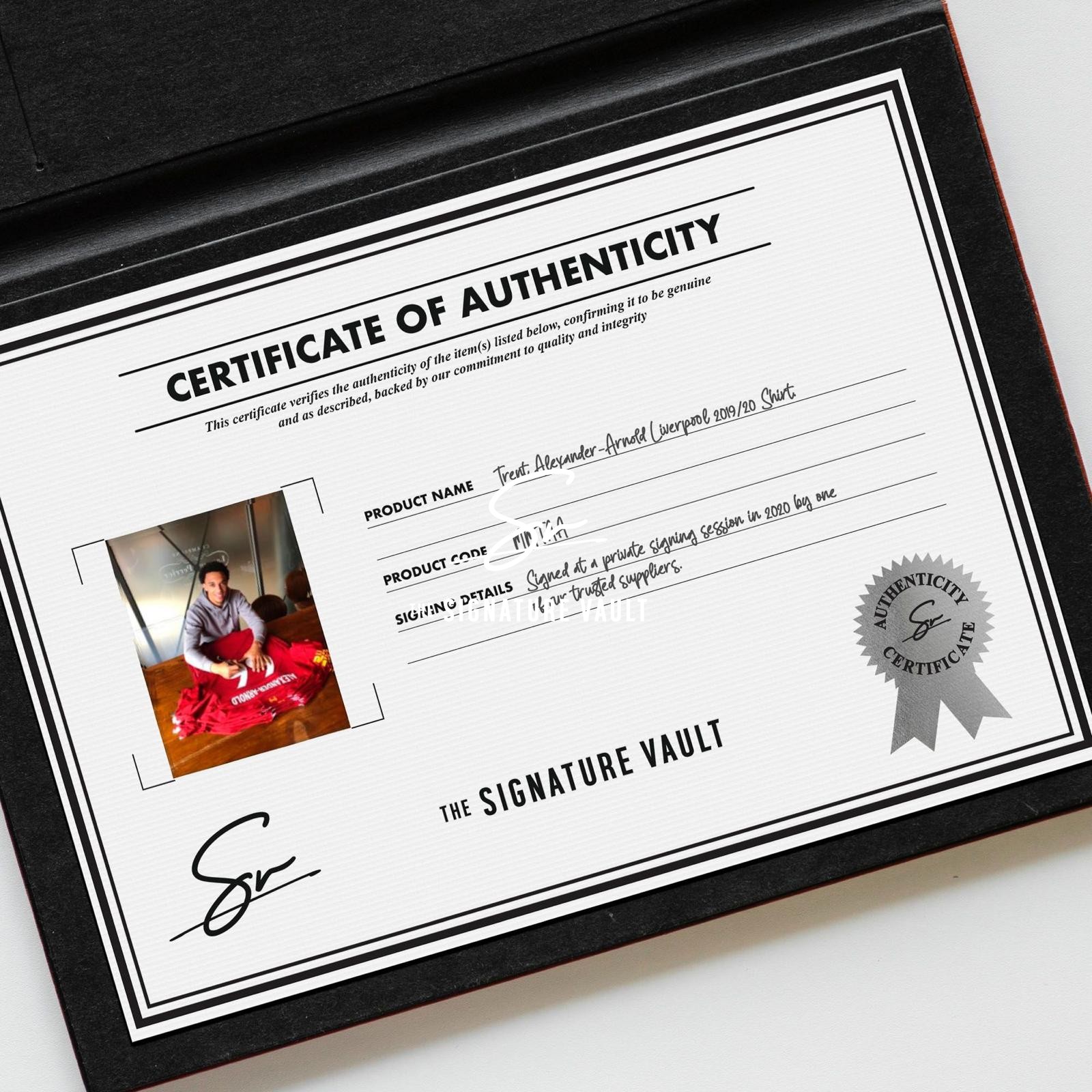 The Signature Vault Certificate of Authenticity